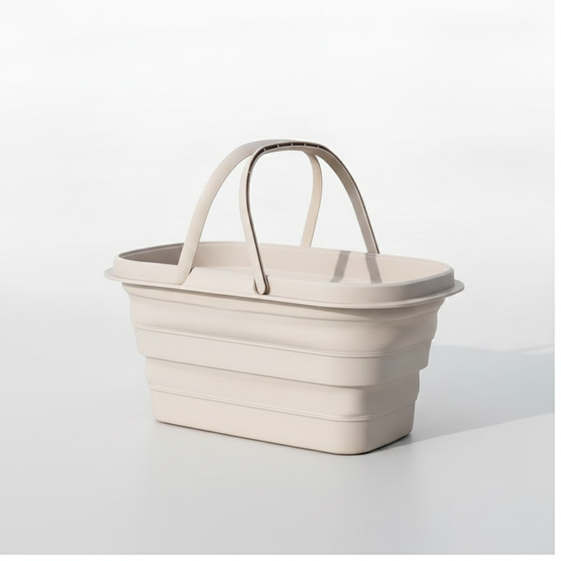 Collapsible Utility Basket - Cream studio packshot