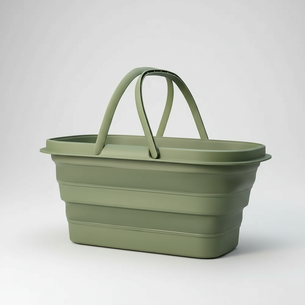 Collapsible Utility Basket - Green studio packshot
