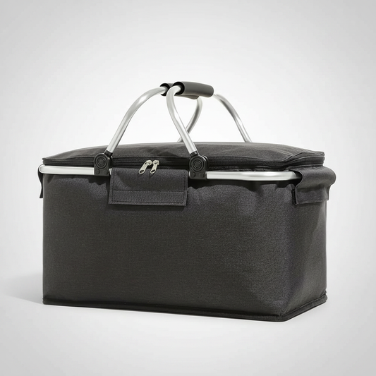 Folding Picnic Basket - Black studio packshot
