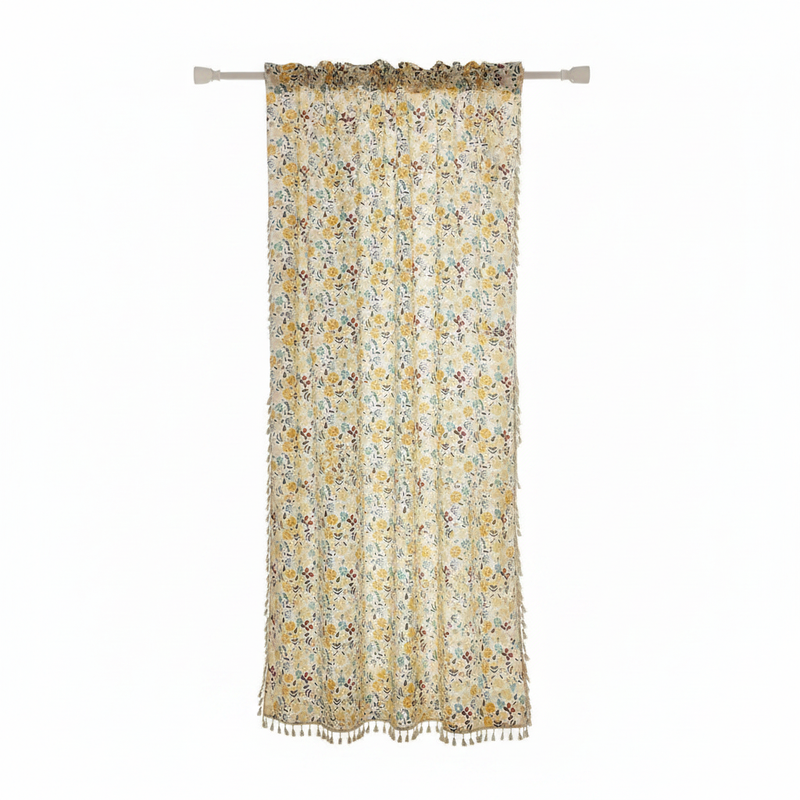 Yellow Flower Tassel Curtain