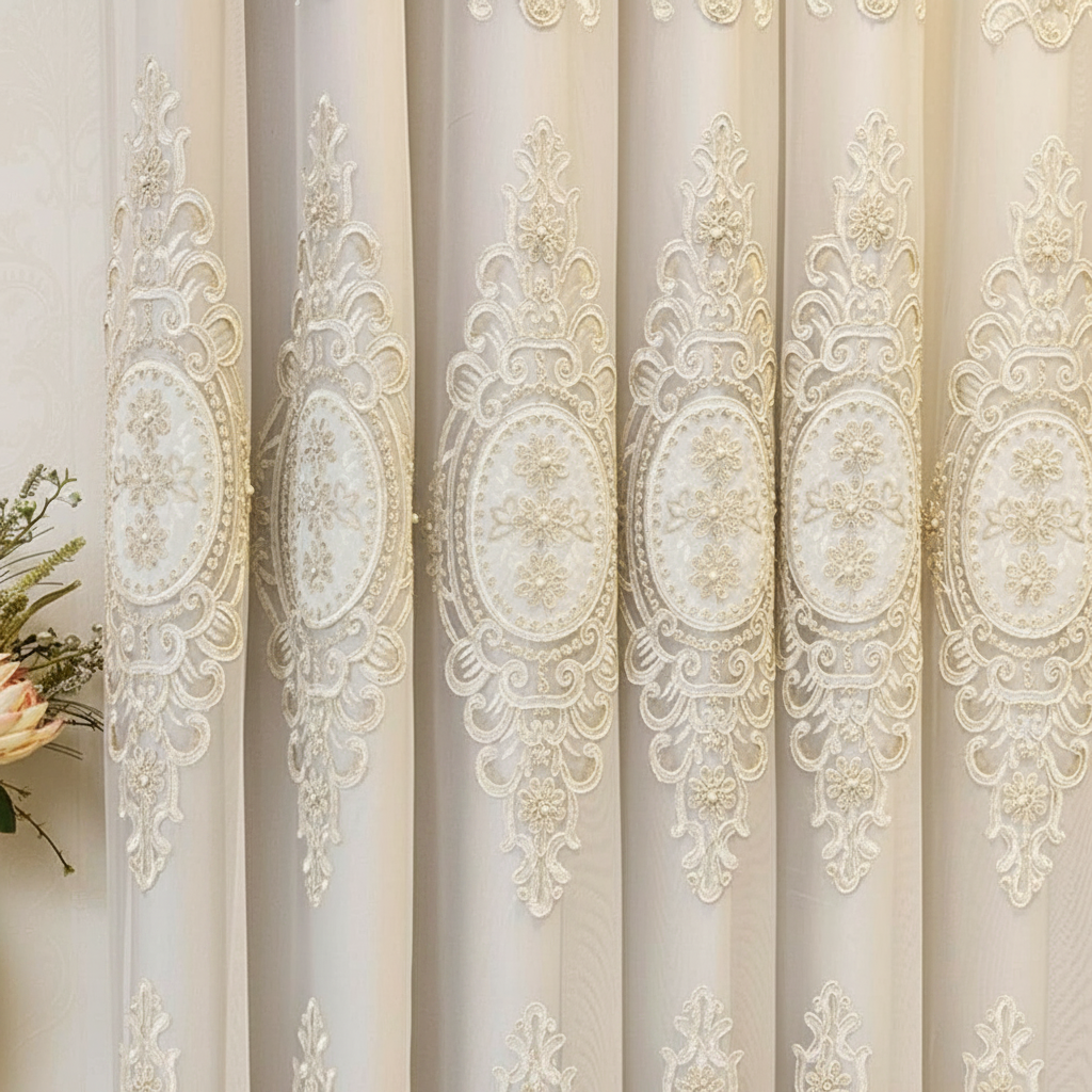 Elyvia Embroidered Sheer Lace Curtain