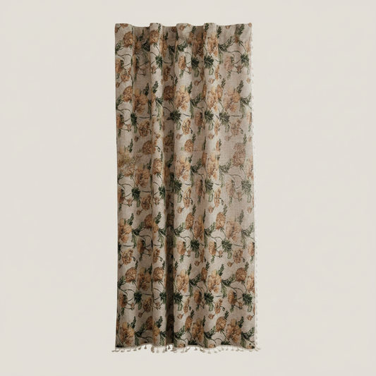 Wildflower Harmony Curtain - Beige Floral