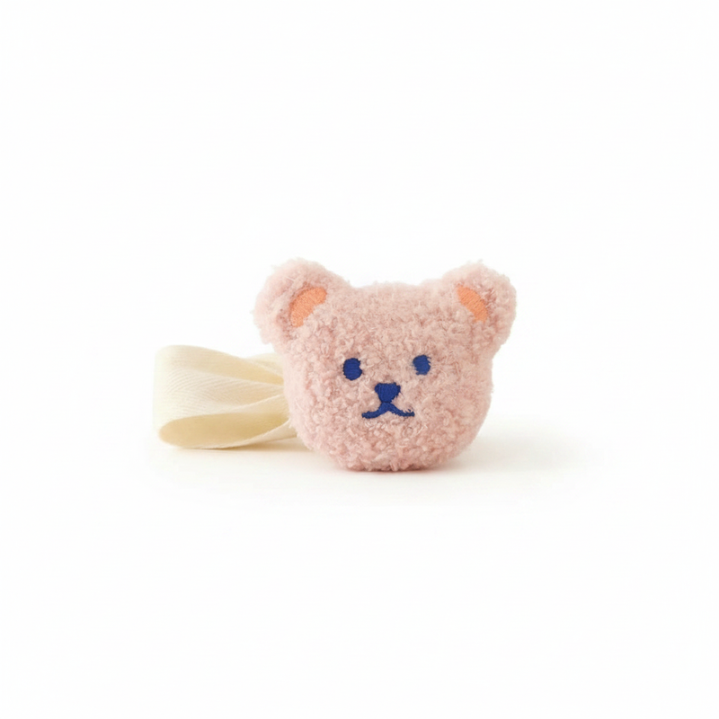 Blush pink teddy bear curtain strap