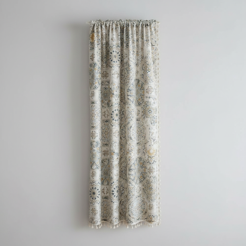 Botanical Bliss Tassel Curtain panel