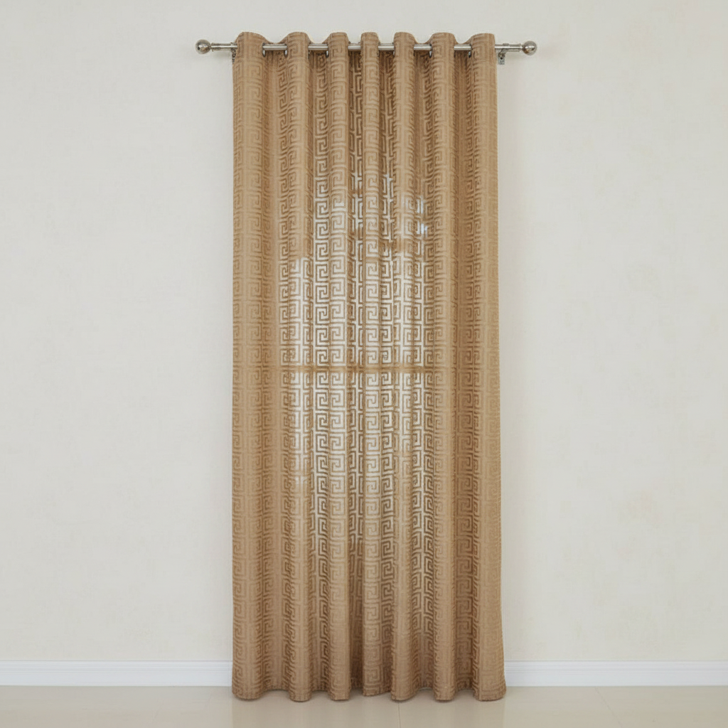 Imperial Maze embroidered curtain panel - Champagne Gold