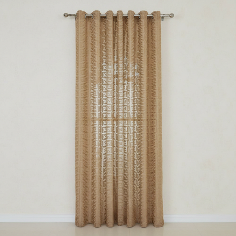 Imperial Maze Embroidered Curtain | Velvet-Touch, Light-Filtering