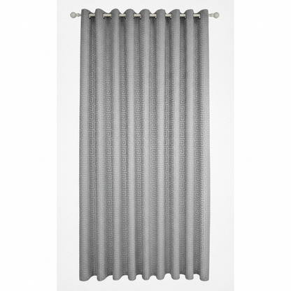 Imperial Maze embroidered curtain panel - Platinum Silver
