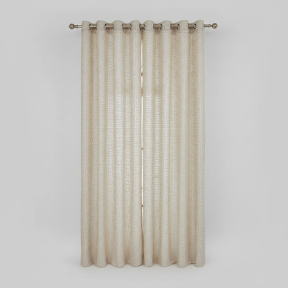 Imperial Maze embroidered curtain panel - Ivory White