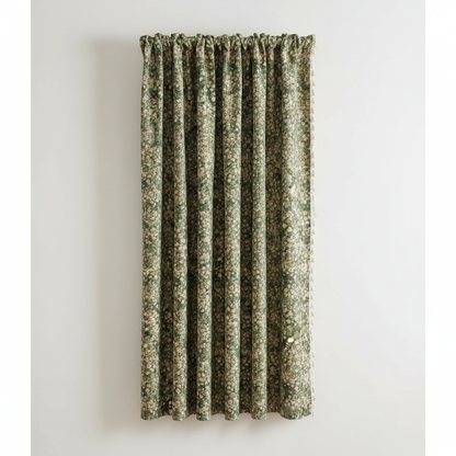 Emerald Bloom ditsy floral tassel curtain panel