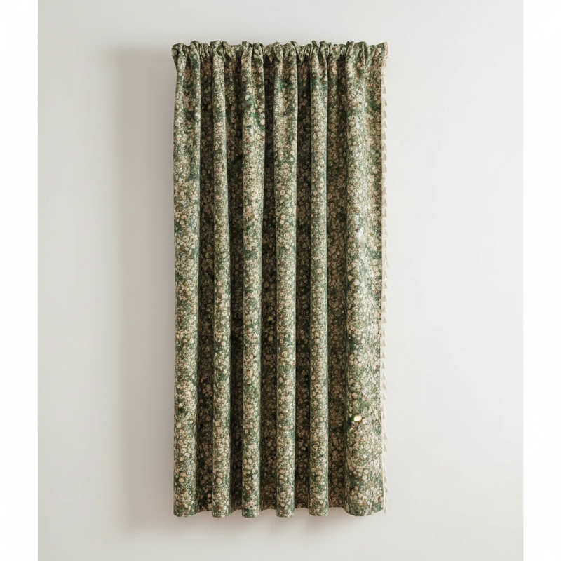 Noveau Ditsy Floral Tassel Curtain | Vintage French, Light-Softening