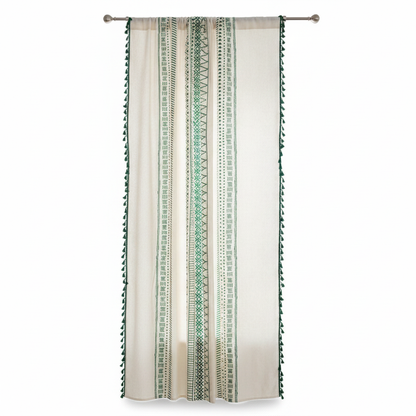 Solstice Loom Curtain Emerald Fern