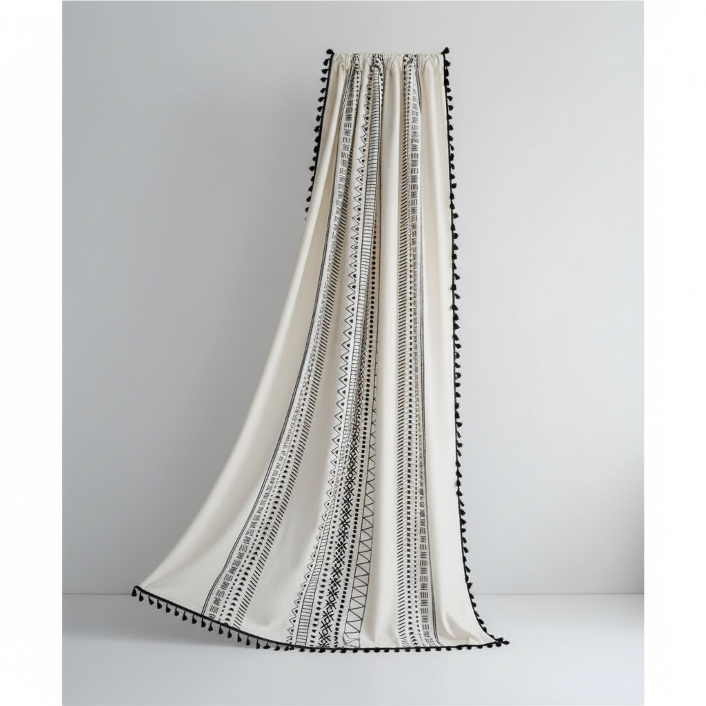 Solstice Loom Curtain Midnight Ink