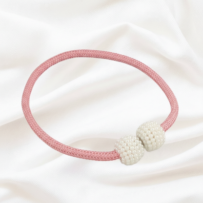 Blush Pink magnetic pearl curtain tie-back 2-pack