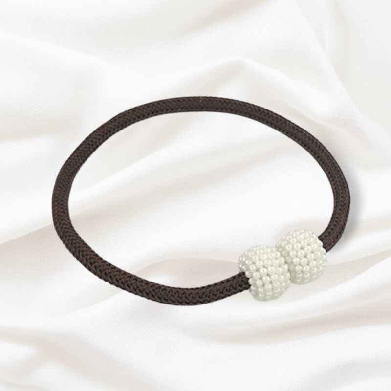 Chocolate Brown magnetic pearl curtain tie-back 2-pack