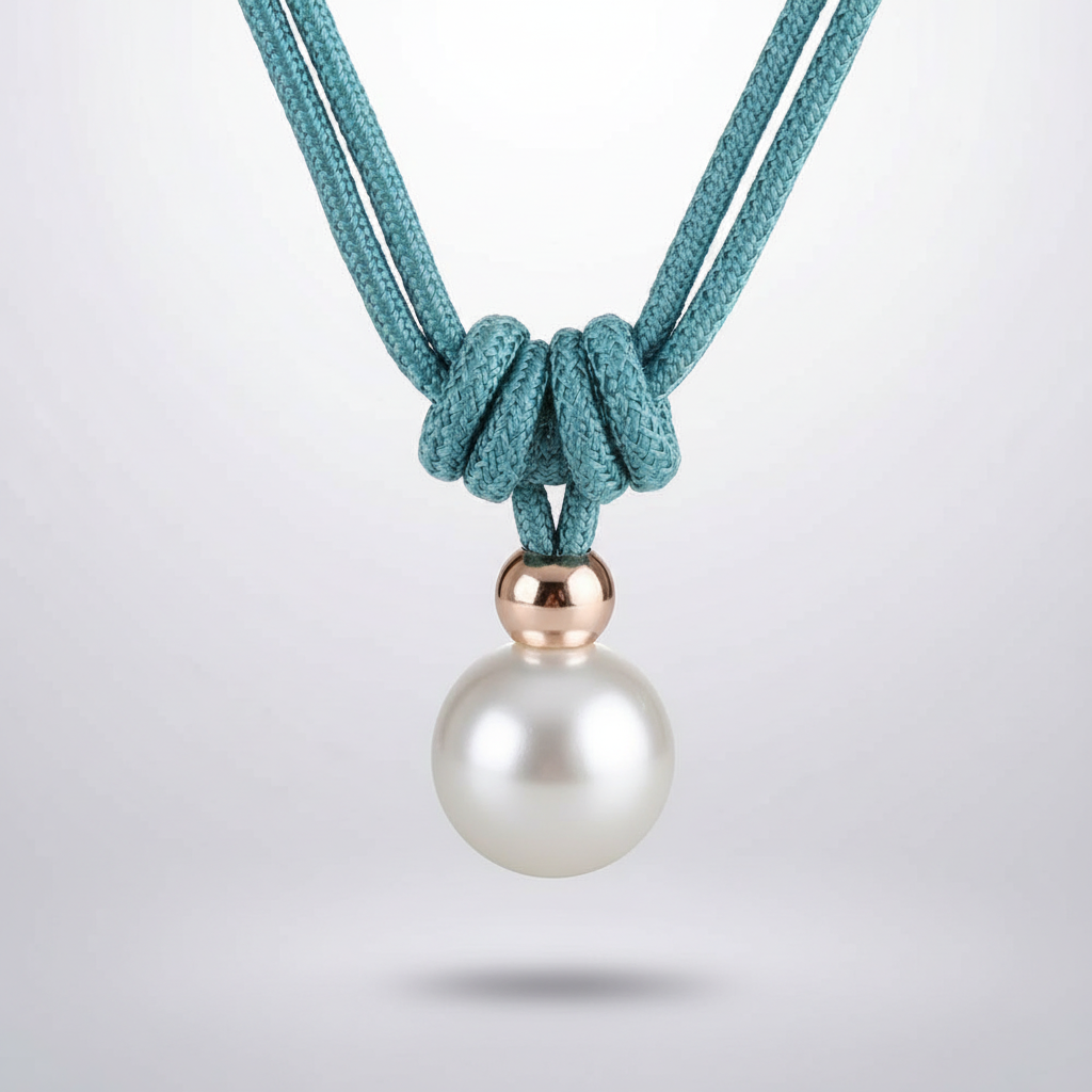 Blue Green lustrous pearl curtain tie-back packshot