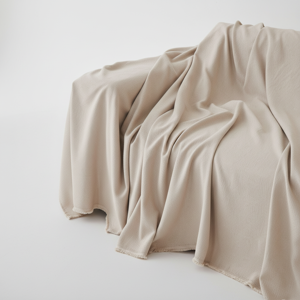 Milk Tea Soft Throw Blanket - cozy draped view