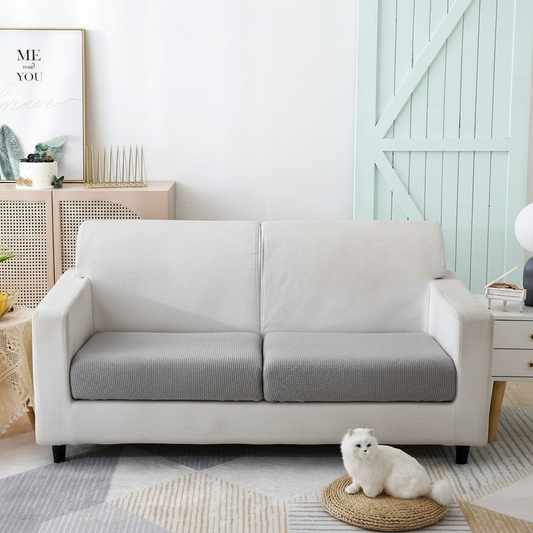 Narrow Jacquard Sofa Cushion Cover Light Grey