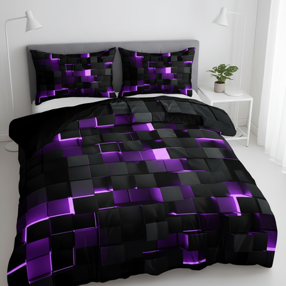 GEOMATRIX Duvet Cover Set Violet