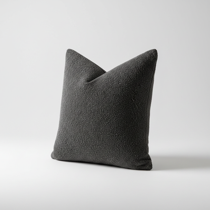 Calen Pillow Cover - Dark Gray boucle