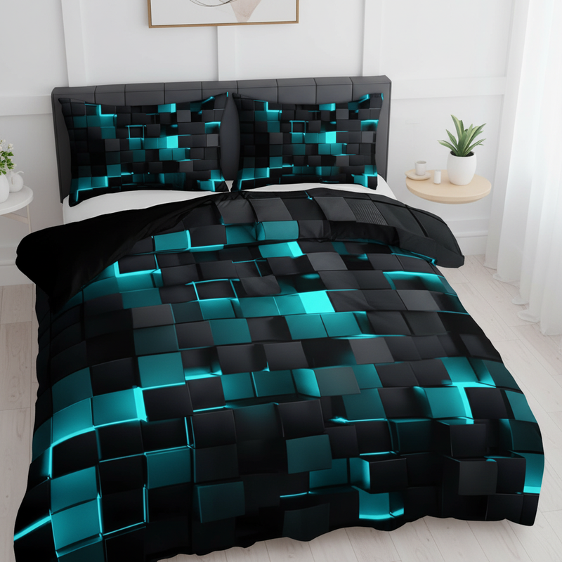 GEOMATRIX Duvet Cover Set Sky blue