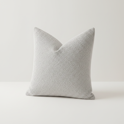 Calen Pillow Cover - Light Gray boucle