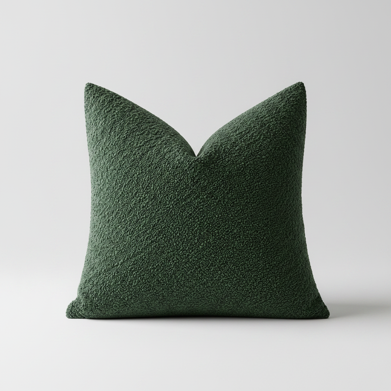Calen Pillow Cover - Green boucle