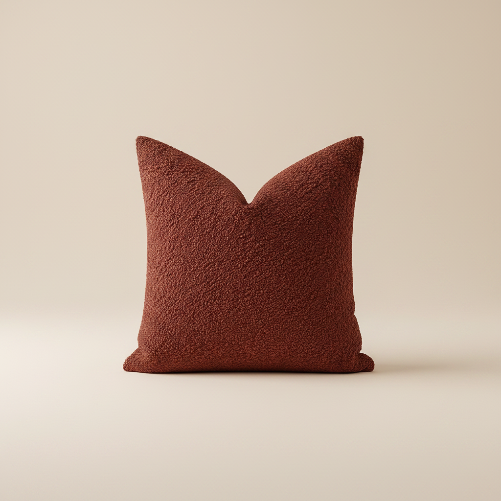 Calen Pillow Cover - Red boucle