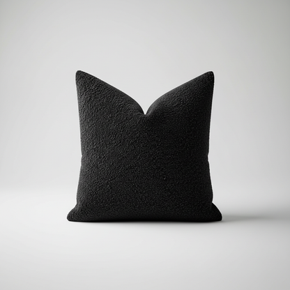 Calen Pillow Cover - Black boucle