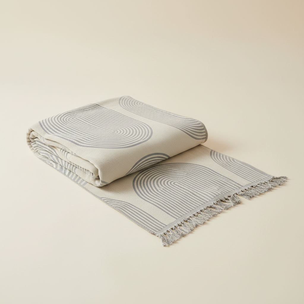 Dusty Grey Chenille Throw Blanket