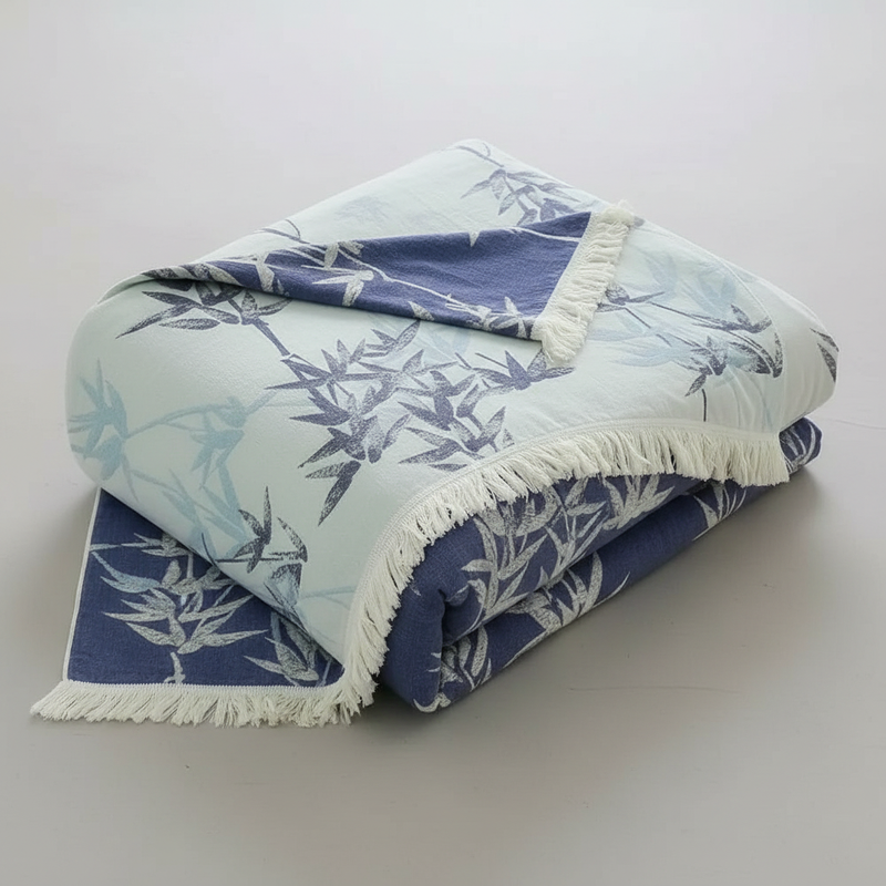 Bamboo Cotton Reversible Jacquard Throw | Cotton, Bamboo Fiber
