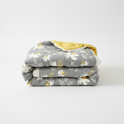 Elegant floral summer blanket folded