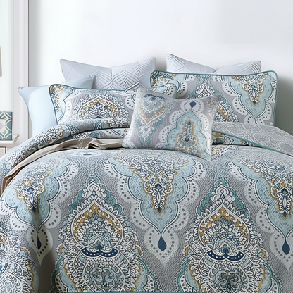 Paisley Aqua Teal Coverlet Set
