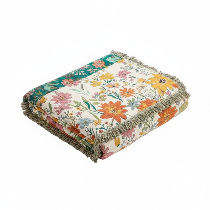 Blooming Floral All-Season Cotton Blanket | Cotton, Floral Pattern