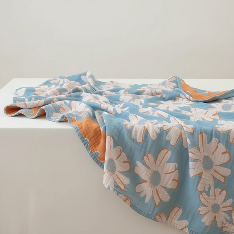 Summer-Ready Daisy Cotton Blanket | Cotton, Breathable