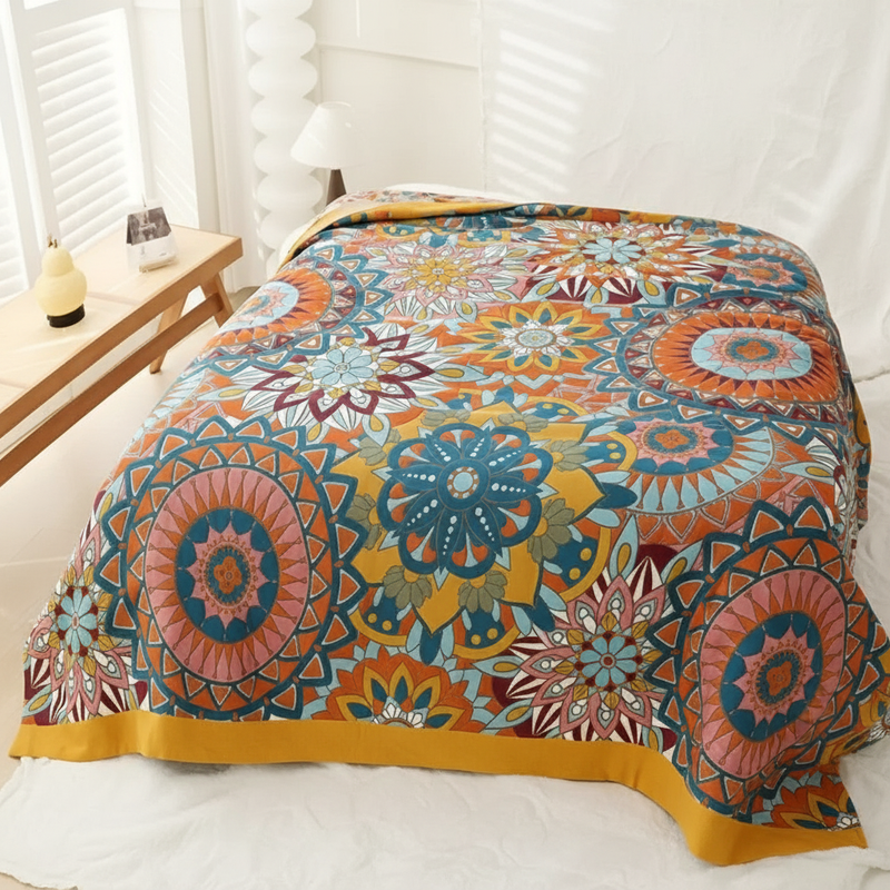 Moroccan Floral Jacquard Cotton Blanket | Cotton, Jacquard