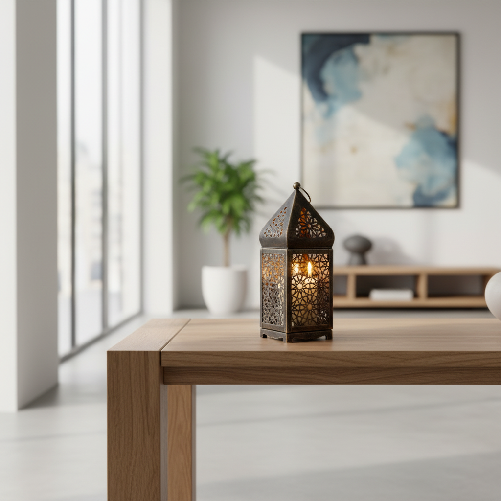 Antique Charm Candle Holder styled in a modern room