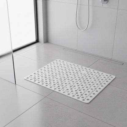 Antibacterial non-slip shower mat on shower floor - Nerora