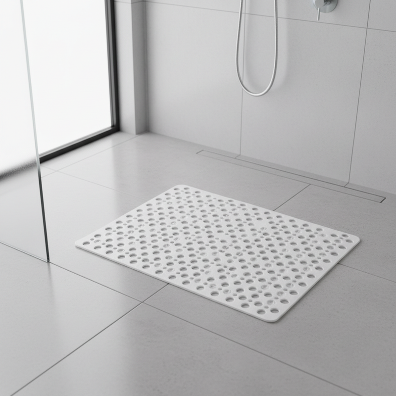 Antibacterial non-slip shower mat on shower floor - Nerora