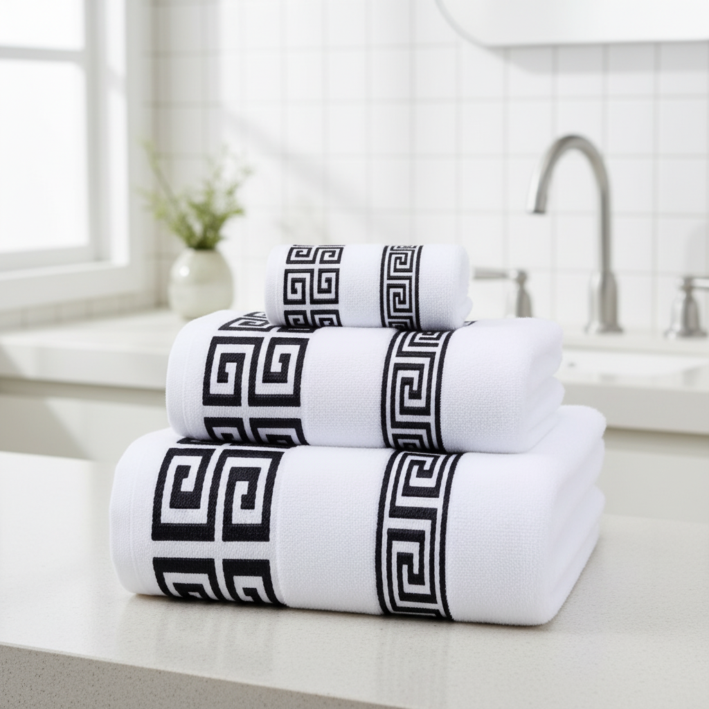 Cotton Towel Set Full Terry in modern bathroom lifestyle
