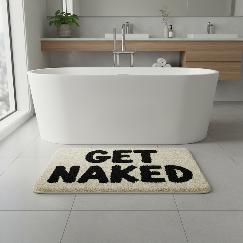 Aesthetic Fluffy Bath Mat in a modern bathroom
