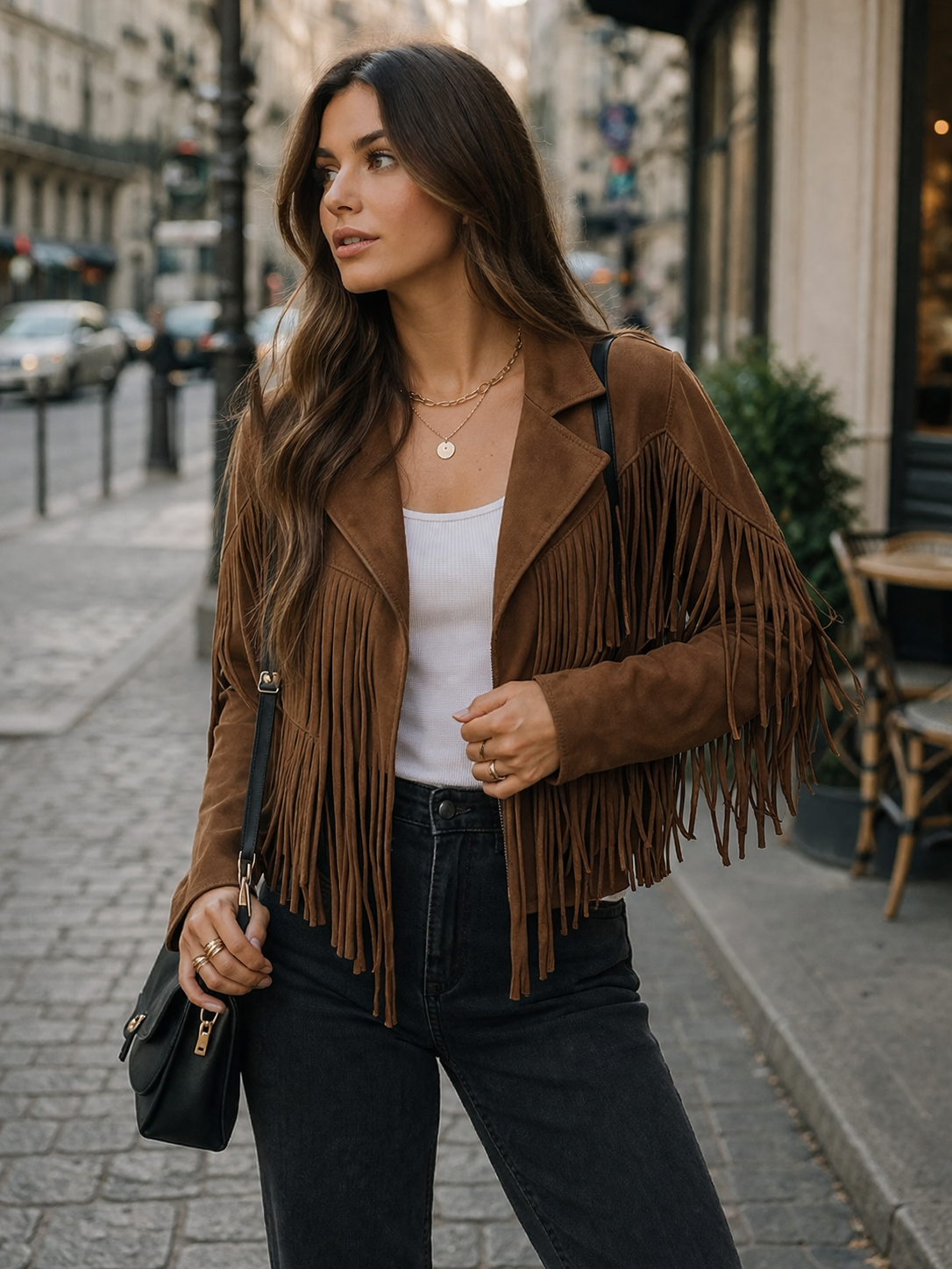 Elise Women's Suede Blazer - front view