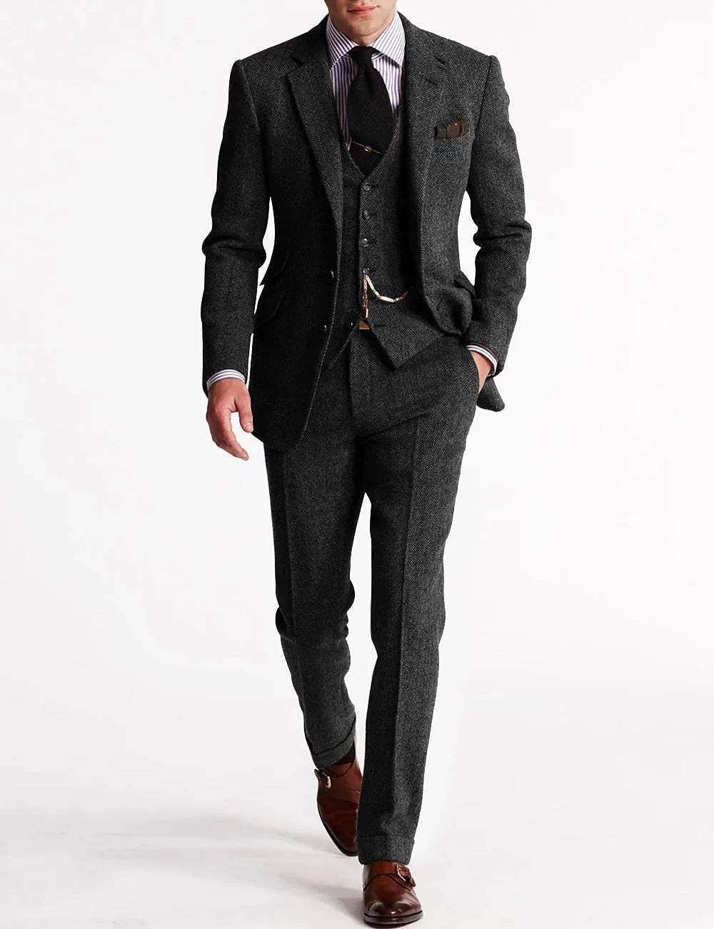 Ezra Men's Tuxedo Suit - close-up detail