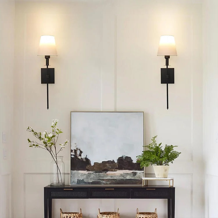Kestrel Solar Rechargeable Wall Sconce - styled view