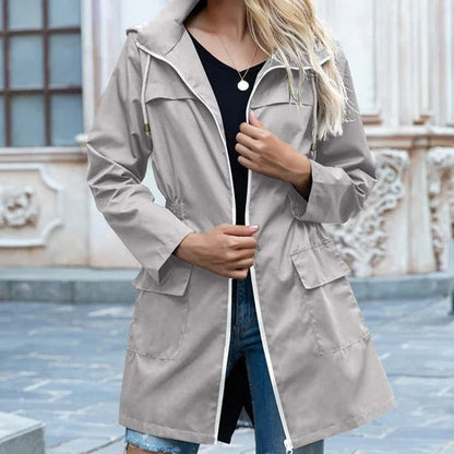Mira Women's Trench Coat - fabric and finish detail