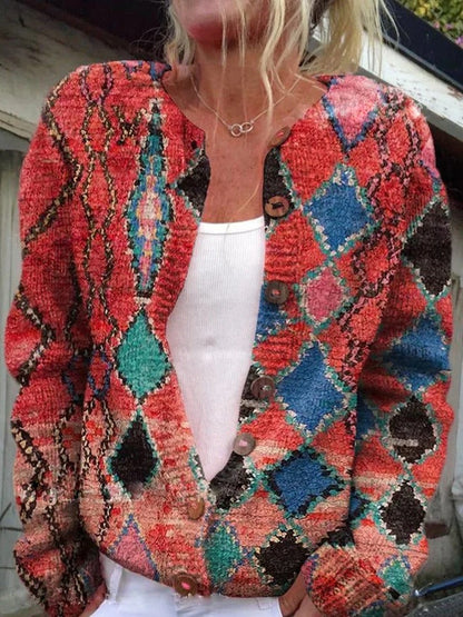 Nell Women's Floral Cardigan - close-up detail