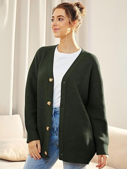 Elena Women's Oversized Cardigan - flat lay
