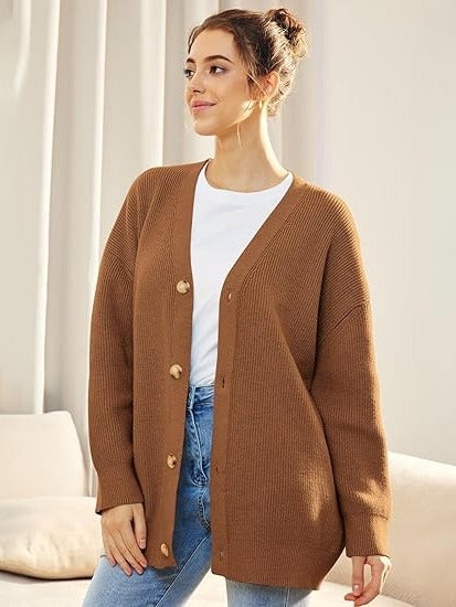 Elena Women's Oversized Cardigan - fabric and finish detail