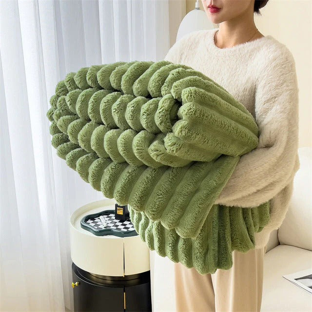 Haven Solar Throw Blanket - fabric and finish detail