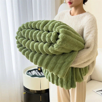 Haven Solar Throw Blanket - fabric and finish detail
