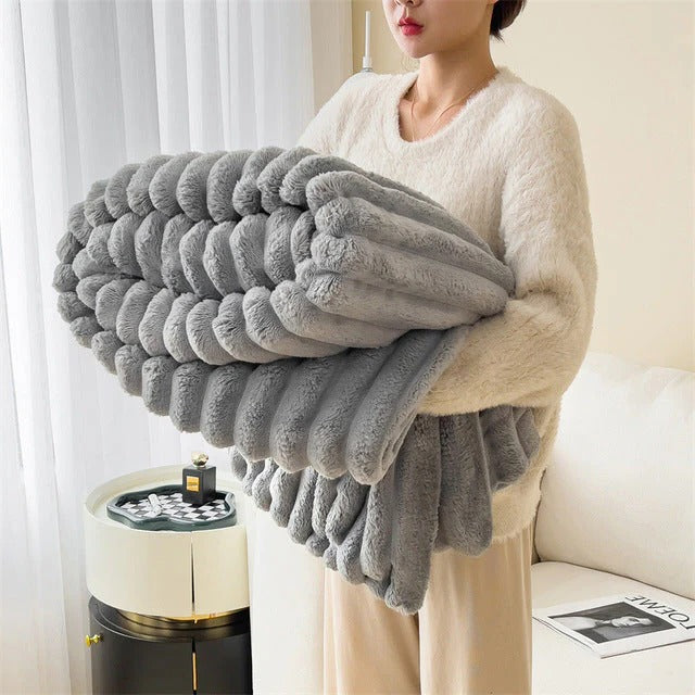 Haven Solar Throw Blanket - styled view